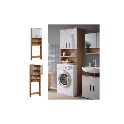 4066731370665 - Waschmaschinenschrank Irma Weiß Hochglanz Goldkraft Eiche 64 x 1905 cm Vicco 4066731370665 - Waschmaschinenschrank Irma Weiß Hochglanz Goldkraft Eiche 64 x 1905 cm Vicco