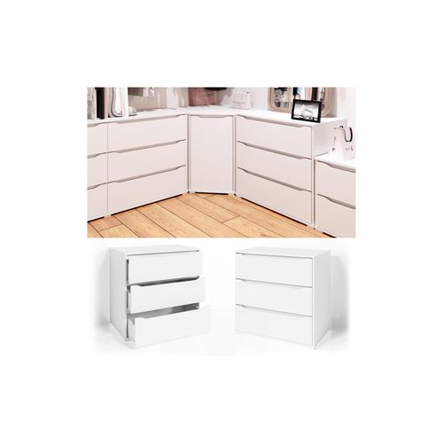 4251421932005 - VICCO Kommode RUBEN Weiß 3 Schubladen 80cm Sideboard Mehrzweckschrank Schrank 4251421932005 - VICCO Kommode RUBEN Weiß 3 Schubladen 80cm Sideboard Mehrzweckschrank Schrank