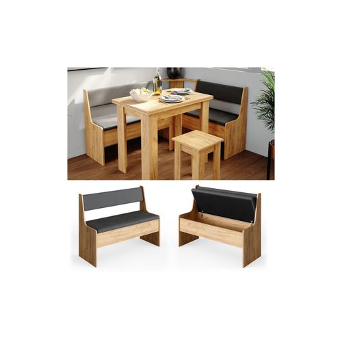 4251421950610 - Eckbankgruppe Küchenbank Roman eiche 107cm Sitzbank mit Truhe Esszimmerbank für Esstisch 4251421950610 - Eckbankgruppe Küchenbank Roman eiche 107cm Sitzbank mit Truhe Esszimmerbank für Esstisch