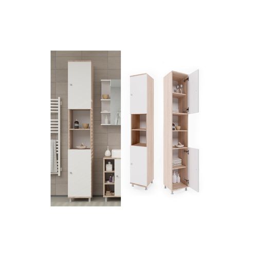 4251421901865 - VICCO Badschrank FYNN 190 x 30 cm Eiche Sonoma - Badezimmer Hochschrank Badregal 4251421901865 - VICCO Badschrank FYNN 190 x 30 cm Eiche Sonoma - Badezimmer Hochschrank Badregal