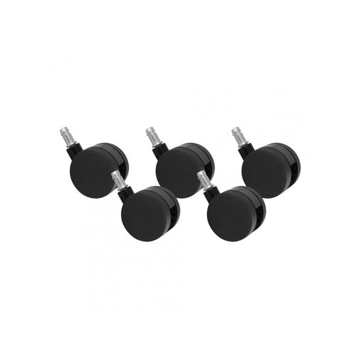 4251745764160 - Premium Bürostuhlrollen aus Polyurethan Schwarz 5er Pack 60 mm Rollendurchmesser geeignet für Teppichböden 4251745764160 - Premium Bürostuhlrollen aus Polyurethan Schwarz 5er Pack 60 mm Rollendurchmesser geeignet für Teppichböden