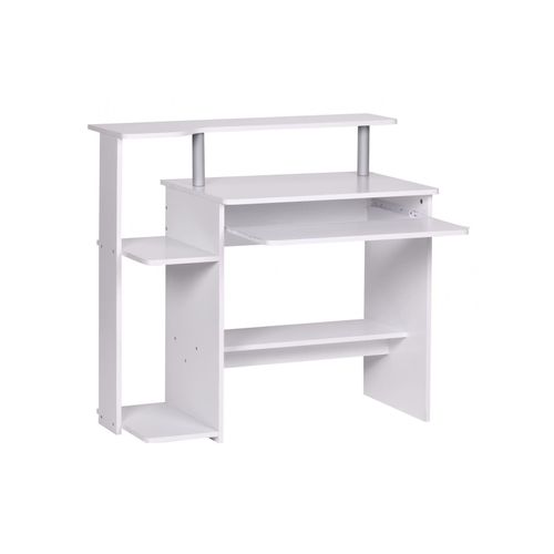 4251745764245 - Computertisch Zeitloses Design Stauraum Tastaturauszug Spanplatte Weiß 4251745764245 - Computertisch Zeitloses Design Stauraum Tastaturauszug Spanplatte Weiß