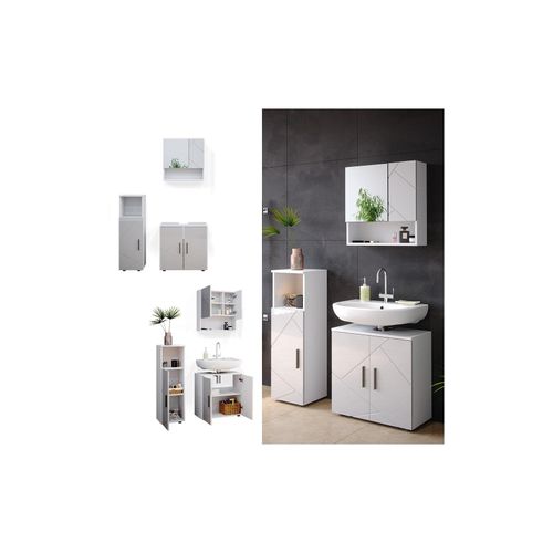 4066731001996 - Badmöbel Set Badezimmermöbel Irma Spiegelschrank Unterschrank Midischrank