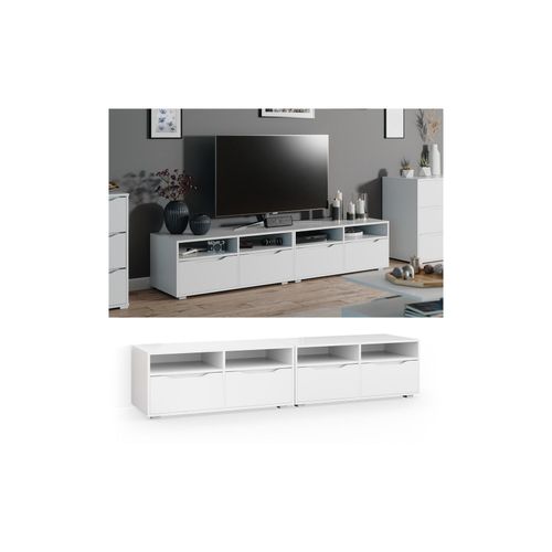 4251421951563 - Lowboard Ruben weiß 200cm TV-Board Fernsehschrank TV-Schrank Regal Tisch 4251421951563 - Lowboard Ruben weiß 200cm TV-Board Fernsehschrank TV-Schrank Regal Tisch