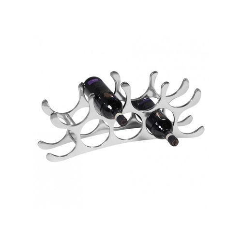 4251745765051 - Modernes Weinregal aus Metall Kapazität für 9 Flaschen in silberner Farbe handgefertigt stabil und dekorativ 4251745765051 - Modernes Weinregal aus Metall Kapazität für 9 Flaschen in silberner Farbe handgefertigt stabil und dekorativ