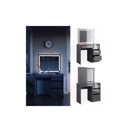 4066731340293 - Schminktisch Sherry Anthrazit 90 cm mit led Beleuchtung und Hocker Vicco 4066731340293 - Schminktisch Sherry Anthrazit 90 cm mit led Beleuchtung und Hocker Vicco