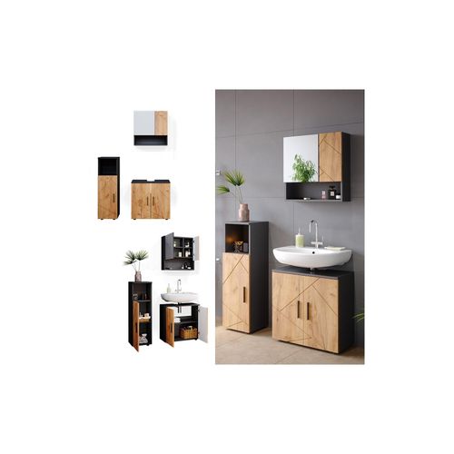 4066731002078 - Badmöbel Set Badezimmermöbel Irma Spiegelschrank Unterschrank Midischrank