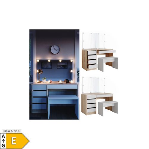 4066731027071 - VICCO Schminktisch Sherry Sonoma Weiß Frisiertisch LED Spiegel Kommode Bank 4066731027071 - VICCO Schminktisch Sherry Sonoma Weiß Frisiertisch LED Spiegel Kommode Bank
