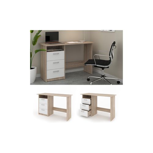 4251421934481 - VICCO Schreibtisch MEIKO Weiß Sonoma Eiche Arbeitstisch Bürotisch Regal PC Tisch 4251421934481 - VICCO Schreibtisch MEIKO Weiß Sonoma Eiche Arbeitstisch Bürotisch Regal PC Tisch
