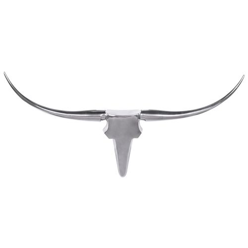 4251745764405 - Deko Geweih Bull M in Silber 100x40x6cm Aluminium Einzigartig durch Handarbeit - Einfache Montage 4251745764405 - Deko Geweih Bull M in Silber 100x40x6cm Aluminium Einzigartig durch Handarbeit - Einfache Montage