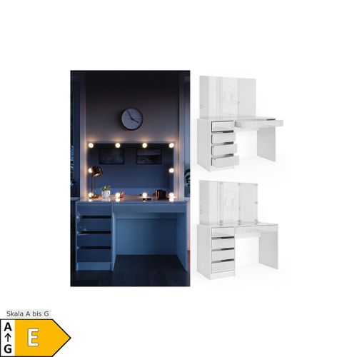 4251421947955 - Schminktisch Sherry weiß mit LED-Beleuchtung Spiegel Frisiertisch Kommode 4251421947955 - Schminktisch Sherry weiß mit LED-Beleuchtung Spiegel Frisiertisch Kommode