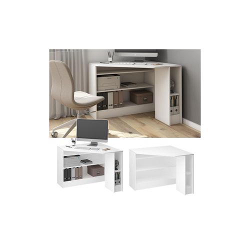 4251421971837 - Eckschreibtisch Schreibtisch Bürotisch Alvaro 94x94cm weiß Computertisch