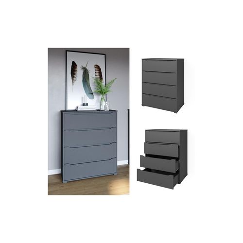 4066731244362 - Kommode Highboard Mehrzweckschrank Ruben Anthrazit Schublade 80 cm Ablage 4066731244362 - Kommode Highboard Mehrzweckschrank Ruben Anthrazit Schublade 80 cm Ablage