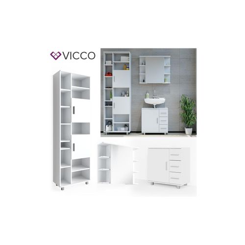 4251421939202 - VICCO Badmöbel Set ILIAS Weiß Bad Spiegel Kommode Unterschrank Badschrank 4251421939202 - VICCO Badmöbel Set ILIAS Weiß Bad Spiegel Kommode Unterschrank Badschrank