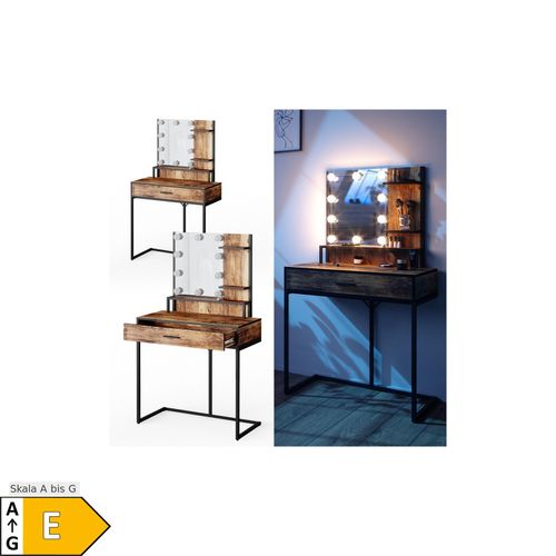 4251421950955 - Schminktisch Fyrk mit LED-Beleuchtung Frisiertisch Frisierkommode Kommode 4251421950955 - Schminktisch Fyrk mit LED-Beleuchtung Frisiertisch Frisierkommode Kommode