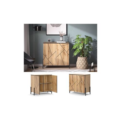 4066731329762 - Kommode Hatto Eiche Evoke 84 x 801 cm mit 2 Türen Wohnzimmer Schlafzimmer 4066731329762 - Kommode Hatto Eiche Evoke 84 x 801 cm mit 2 Türen Wohnzimmer Schlafzimmer