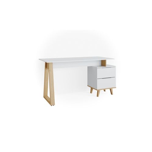 4251421962347 - VICCO Schreibtisch NEPTUNE Computertisch Büro PC Arbeitszimmer weiß Eiche Skandi