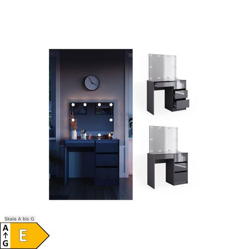 4066731340323 - Schminktisch Sherry Anthrazit 90 cm mit Spiegel & LED-Beleuchtung Vicco 4066731340323 - Schminktisch Sherry Anthrazit 90 cm mit Spiegel & LED-Beleuchtung Vicco