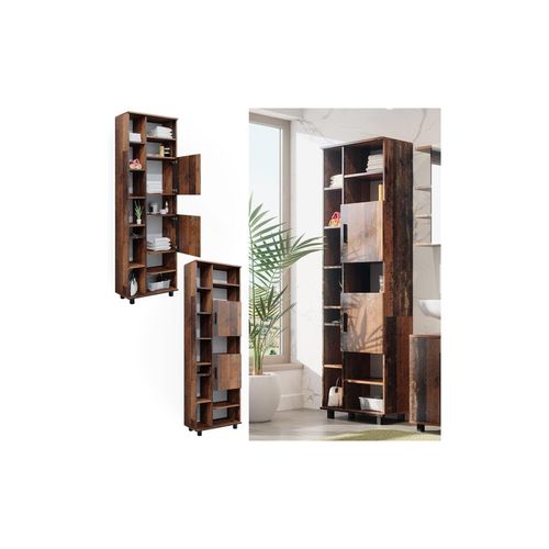 4066731272174 - Hochschrank Badschrank Badezimmermöbel Ilias Old Style modern 60x190 cm Badkommode Badezimmer Schrank Badmöbel 2 Türen 12 Fächer 4066731272174 - Hochschrank Badschrank Badezimmermöbel Ilias Old Style modern 60x190 cm Badkommode Badezimmer Schrank Badmöbel 2 Türen 12 Fächer