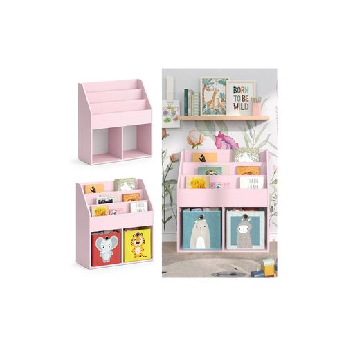 4066731335763 - Kinderbücherregal Luigi 72 x 79 cm Rosa Kinderzimmerregal offene Fächer 4066731335763 - Kinderbücherregal Luigi 72 x 79 cm Rosa Kinderzimmerregal offene Fächer