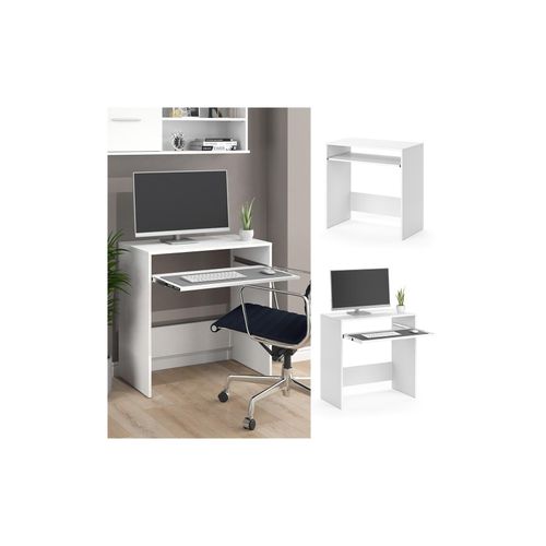 4251421953468 - Schreibtisch Bürotisch Arbeitstisch Nils weiß Computertisch Tastaturauszug