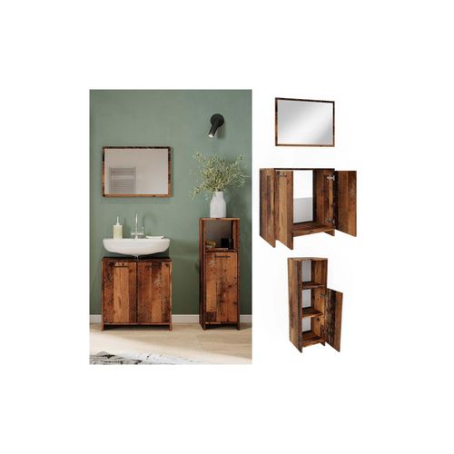 4066731242955 - Badmöbelset Kiko Old Style modern Badezimmerschrank Badschrank Badezimmermöbel Waschtischunterschrank Badspiegel Midischrank Schranktür Schrankfach Schrankregal 4066731242955 - Badmöbelset Kiko Old Style modern Badezimmerschrank Badschrank Badezimmermöbel Waschtischunterschrank Badspiegel Midischrank Schranktür Schrankfach Schrankregal