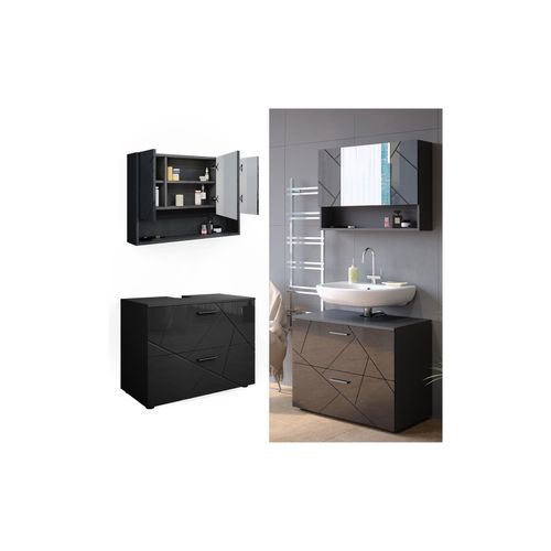 4066731227679 - Badmöbelset Irma Anthrazit Hochglanz modern 80 cm Badezimmerschrank Badschrank Badezimmermöbel Waschtischunterschrank Spiegelschrank Schranktür Schrankfach Schrankschublade Ablage Aufbewahrung 4066731227679 - Badmöbelset Irma Anthrazit Hochglanz modern 80 cm Badezimmerschrank Badschrank Badezimmermöbel Waschtischunterschrank Spiegelschrank Schranktür Schrankfach Schrankschublade Ablage Aufbewahrung