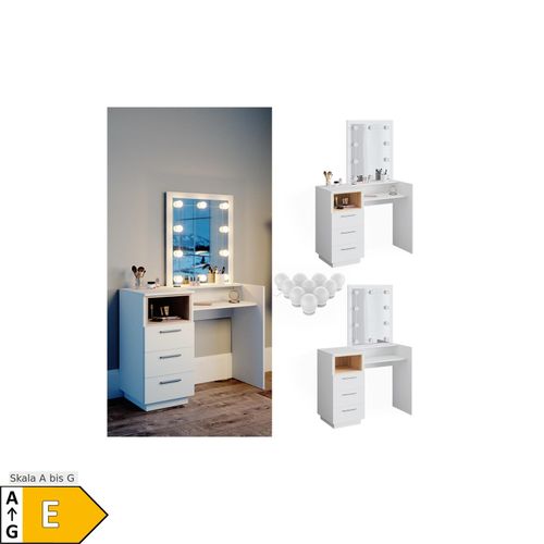 4251421970403 - Schminktisch Frisiertisch Frisierkommode Beatrice weiß mit LED Beleuchtung 4251421970403 - Schminktisch Frisiertisch Frisierkommode Beatrice weiß mit LED Beleuchtung