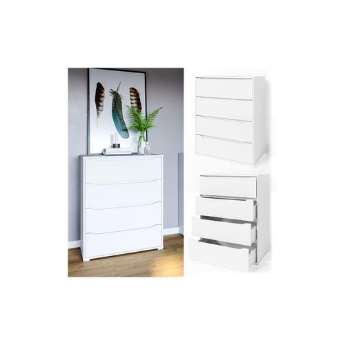4251421932029 - VICCO Kommode RUBEN Weiß 4 Schubladen 80 cm Sideboard Mehrzweckschrank Schrank 4251421932029 - VICCO Kommode RUBEN Weiß 4 Schubladen 80 cm Sideboard Mehrzweckschrank Schrank