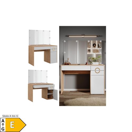 4066731340675 - Schminktisch Adela Natural Rockford Hickory 115 cm mit led Beleuchtung Vicco 4066731340675 - Schminktisch Adela Natural Rockford Hickory 115 cm mit led Beleuchtung Vicco