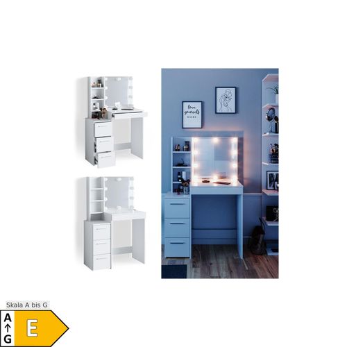 4251421964389 - Schminktisch Frisiertisch Schminkkommode Meryl + LED-Beleuchtung Kommode 4251421964389 - Schminktisch Frisiertisch Schminkkommode Meryl + LED-Beleuchtung Kommode