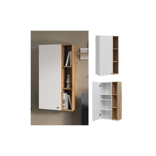 4066731352005 - Wandschrank Anteo Weiß Oak 60 x 110 cm moderne Wohnzimmer Serie Wohnwand 4066731352005 - Wandschrank Anteo Weiß Oak 60 x 110 cm moderne Wohnzimmer Serie Wohnwand