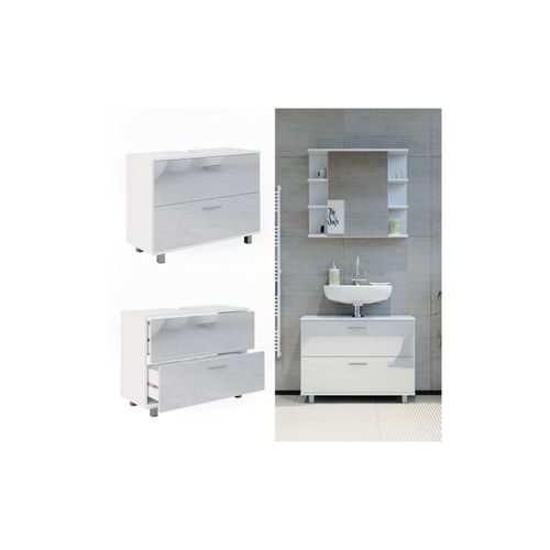 4066731353101 - Waschtischunterschrank Waschbeckenunterschrank Ilias Weiß Hochglanz 802 x 608 cm Badezimmer 4066731353101 - Waschtischunterschrank Waschbeckenunterschrank Ilias Weiß Hochglanz 802 x 608 cm Badezimmer
