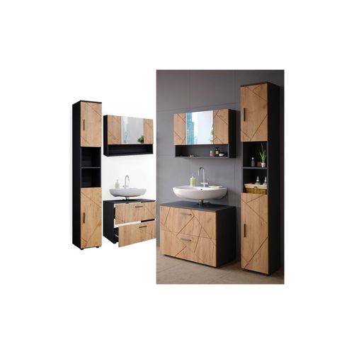 4066731227754 - Badmöbelset Irma Anthrazit Eiche modern 80 cm 30 cm Badezimmerschrank Badschrank Badezimmermöbel Waschtischunterschrank Spiegelschrank Hochschrank Schranktür Schrankfach Schrankschublade 4066731227754 - Badmöbelset Irma Anthrazit Eiche modern 80 cm 30 cm Badezimmerschrank Badschrank Badezimmermöbel Waschtischunterschrank Spiegelschrank Hochschrank Schranktür Schrankfach Schrankschublade