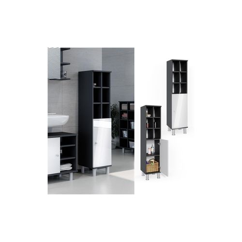 4251421949690 - Badschrank Fynn Midischrank 8 Fächer Hochschrank Badezimmerschrank Bad