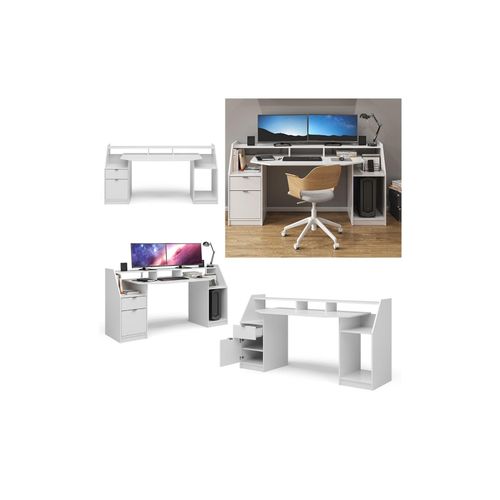 4251421952379 - Schreibtisch Computertisch Bürotisch Home Joel Weiß Arbeitstisch PC Tisch 4251421952379 - Schreibtisch Computertisch Bürotisch Home Joel Weiß Arbeitstisch PC Tisch