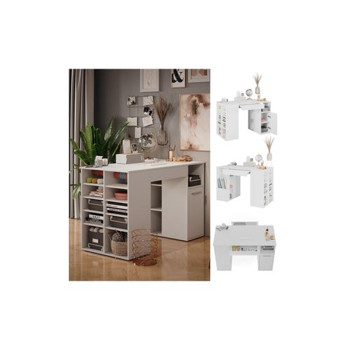 4066731244416 - Basteltisch Victoria 135x86cm weiß Schreibtisch mit 2 Schubladen Maltisch 4066731244416 - Basteltisch Victoria 135x86cm weiß Schreibtisch mit 2 Schubladen Maltisch
