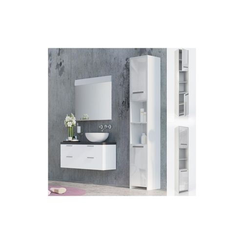 4260486836838 - VICCO Badschrank KIKO Weiß Hochglanz - Badezimmerschrank Hochschrank Badregal 4260486836838 - VICCO Badschrank KIKO Weiß Hochglanz - Badezimmerschrank Hochschrank Badregal