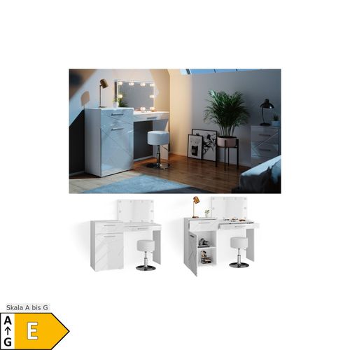 4066731044191 - Schminktisch Little Irma Weiß Hochglanz mit Hocker und LED-Beleuchtung Vicco 4066731044191 - Schminktisch Little Irma Weiß Hochglanz mit Hocker und LED-Beleuchtung Vicco