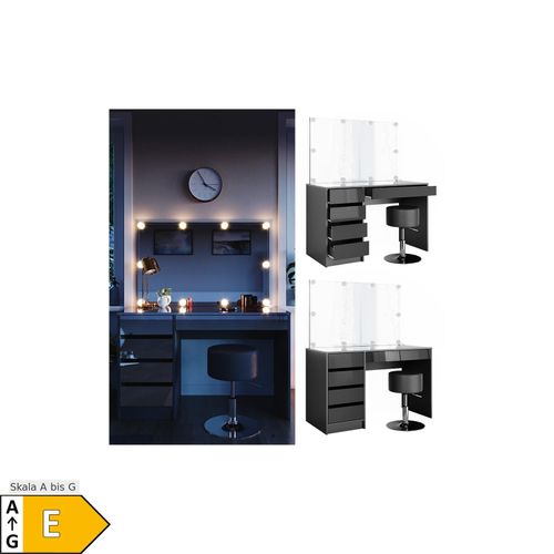 4066731027132 - VICCO Schminktisch Sherry Anthrazit Hochglanz Frisiertisch LED Spiegel Hocker 4066731027132 - VICCO Schminktisch Sherry Anthrazit Hochglanz Frisiertisch LED Spiegel Hocker