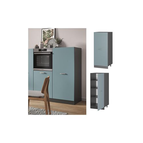 4066731344024 - Vorratsschrank Küchenschrank R-Line Solid Anthrazit Blau Grau 60 cm modern große Tür 4066731344024 - Vorratsschrank Küchenschrank R-Line Solid Anthrazit Blau Grau 60 cm modern große Tür