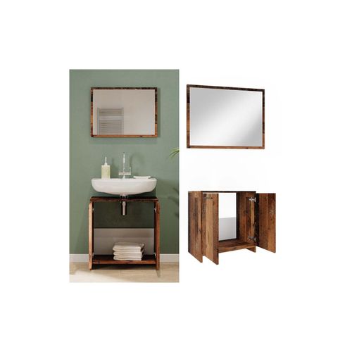 4066731242962 - Badmöbelset Kiko Old Style modern Badezimmerschrank Badschrank Badezimmermöbel Waschtischunterschrank Badspiegel Schranktür Schrankfach 4066731242962 - Badmöbelset Kiko Old Style modern Badezimmerschrank Badschrank Badezimmermöbel Waschtischunterschrank Badspiegel Schranktür Schrankfach