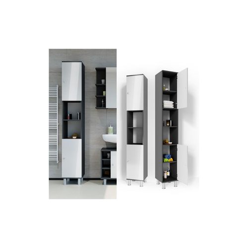 4251421934719 - VICCO Badschrank Fynn 190 x 30 cm Anthrazit - Badezimmerschrank Hochschrank Schrank Regal Badregal 4251421934719 - VICCO Badschrank Fynn 190 x 30 cm Anthrazit - Badezimmerschrank Hochschrank Schrank Regal Badregal