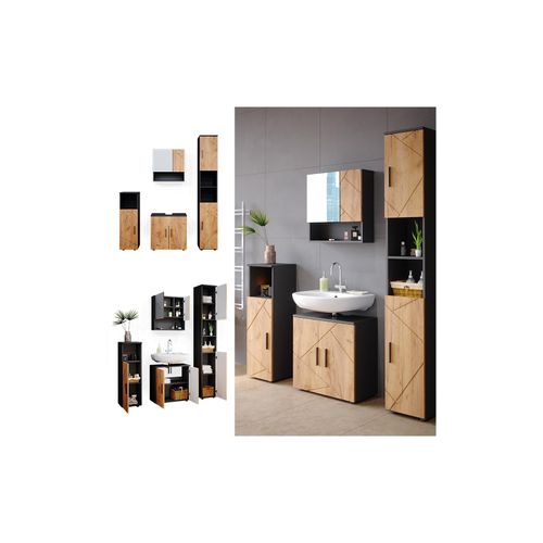 4066731002085 - Badmöbel Set Irma Spiegelschrank Unterschrank Hochschrank Midischrank Bad