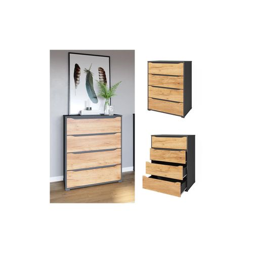 4066731381265 - Sideboard Ruben Goldkraft Eiche Anthrazit 880 x 1016 cm mit Schubladen Vicco 4066731381265 - Sideboard Ruben Goldkraft Eiche Anthrazit 880 x 1016 cm mit Schubladen Vicco