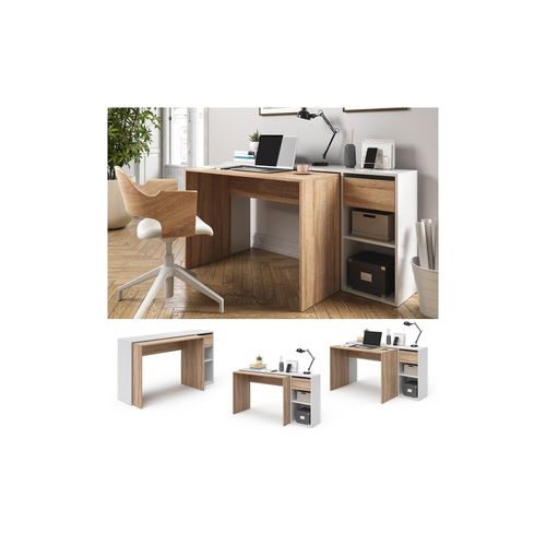 4251421946835 - Schreibtisch Ben Weiß-Sonoma Computertisch ausziehbar Arbeitstisch Bürotisch 4251421946835 - Schreibtisch Ben Weiß-Sonoma Computertisch ausziehbar Arbeitstisch Bürotisch