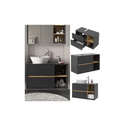 4066731248629 - Waschtischunterschrank Waschbeckenunterschrank Viola Anthrazit Eiche modern 100x60 cm Badkommode Badschrank Badezimmer Schrank Badmöbel Schranktür Schrankfach 4066731248629 - Waschtischunterschrank Waschbeckenunterschrank Viola Anthrazit Eiche modern 100x60 cm Badkommode Badschrank Badezimmer Schrank Badmöbel Schranktür Schrankfach