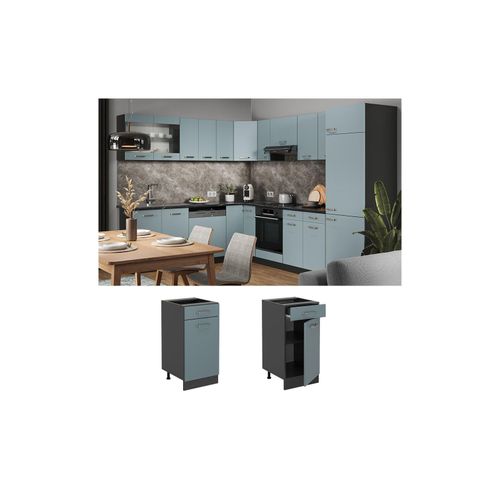 4066731343522 - Schubunterschrank Küchenschrank R-Line Solid Anthrazit Blau Grau 40 cm modern 4066731343522 - Schubunterschrank Küchenschrank R-Line Solid Anthrazit Blau Grau 40 cm modern