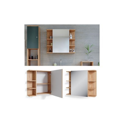 4066731041978 - Spiegelschrank Badspiegel Wandspiegel Fynn Eiche Grün Spiegel Badmöbel