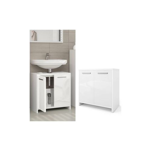 4251421916692 - VICCO Waschbeckenunterschrank KIKO Weiß hochglanz Unterschrank Badschrank 4251421916692 - VICCO Waschbeckenunterschrank KIKO Weiß hochglanz Unterschrank Badschrank